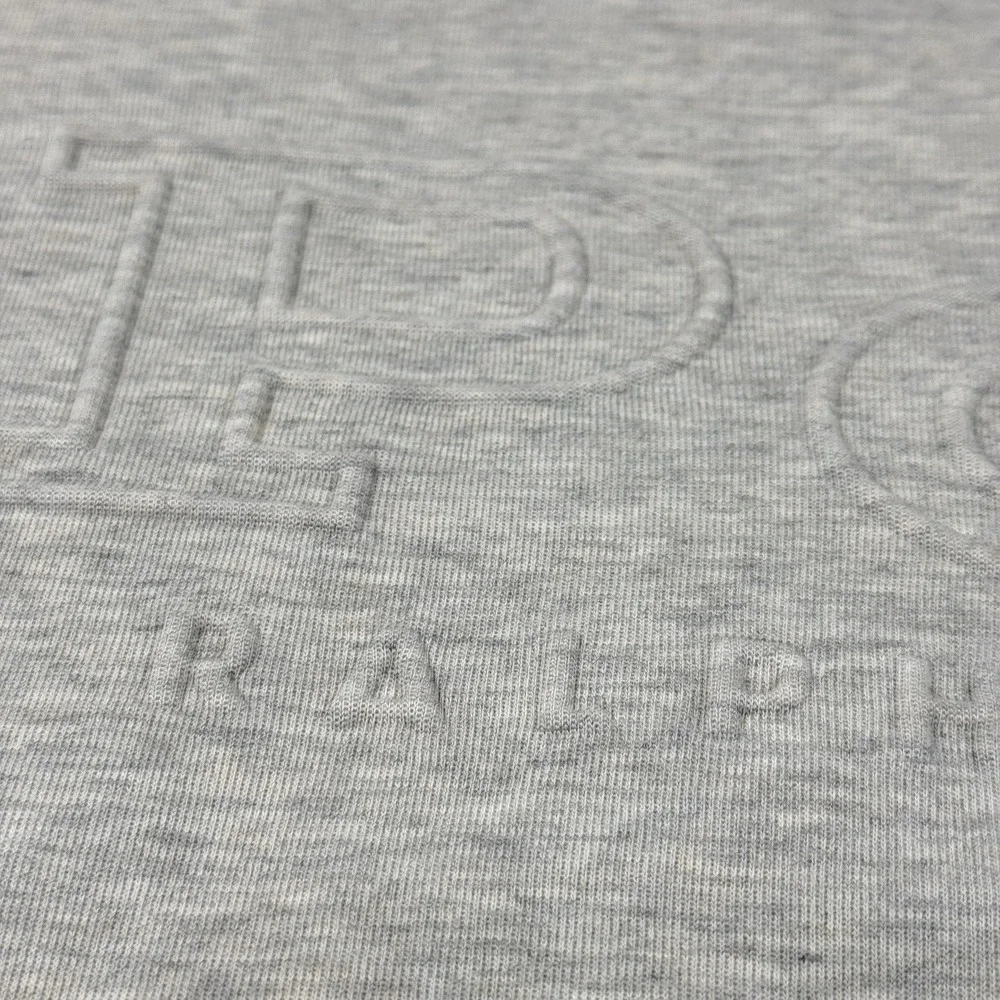 Polo Ralph Lauren Logo Embossed Double Knit Sweatshirt Men's L Gray Crewneck